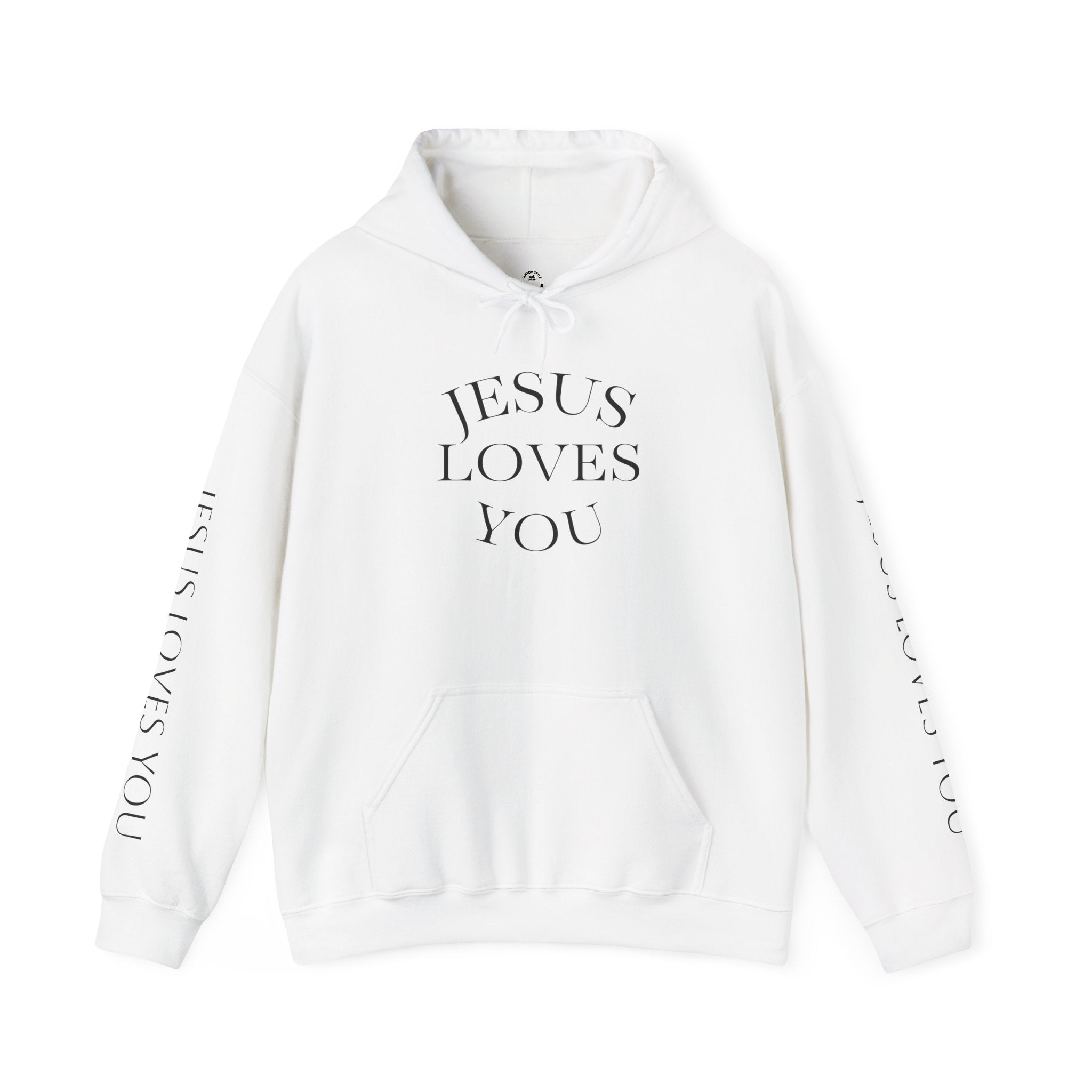 Jesus Loves You Hoodie | Christian Scripture Pullover, John 3:16 Sleeve Print