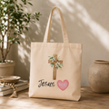 Jesus Loves You Eco Tote Bag | Christian Faith Tote for Christian Women| Minimalist Faithful Tote bag