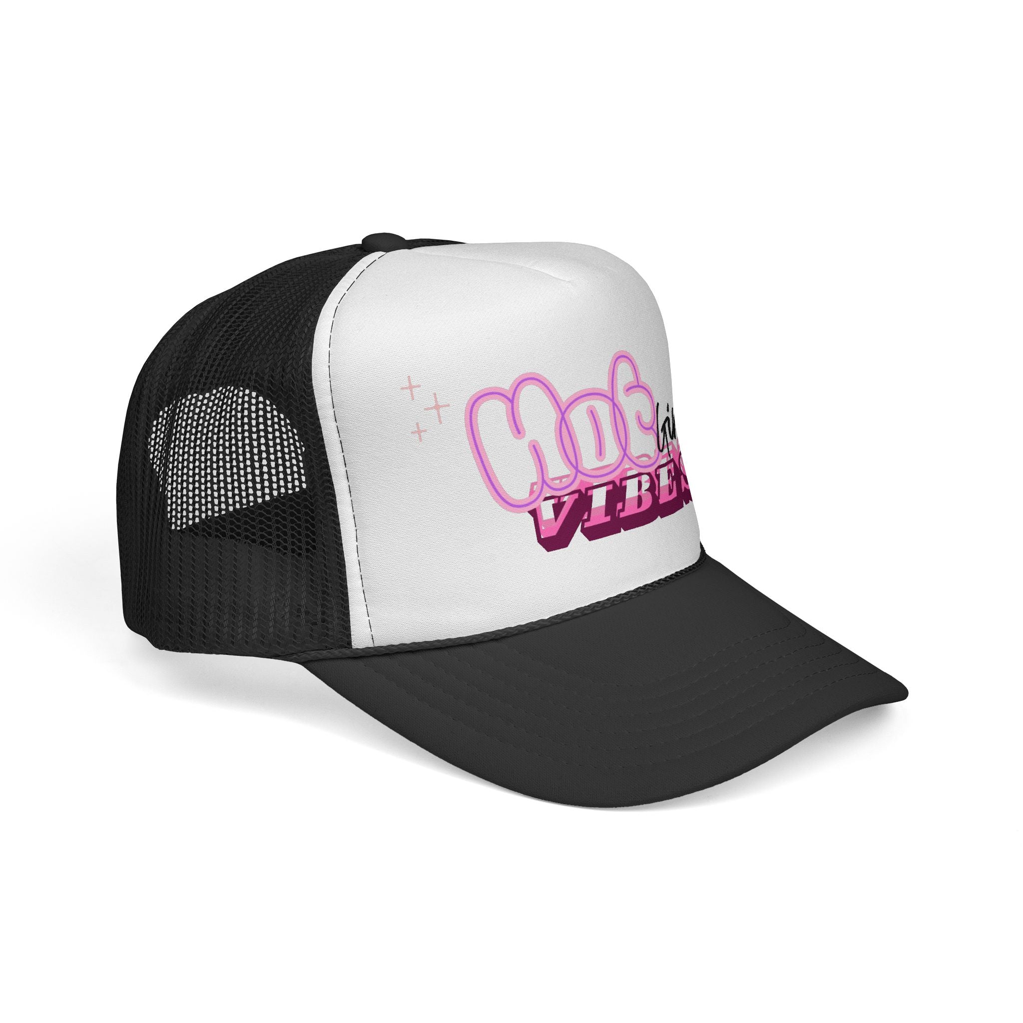 Hot Girl Vibes Trucker Hat, Pink Foam Trucker Cap, Coquette Hat, Y2K Aesthetic Hat, Cute Summer Hat for Women
