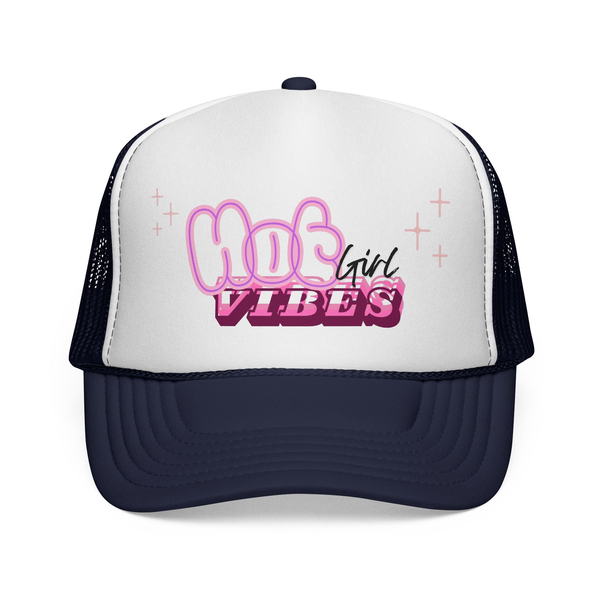 Hot Girl Vibes Trucker Hat, Pink Foam Trucker Cap, Coquette Hat, Y2K Aesthetic Hat, Cute Summer Hat for Women