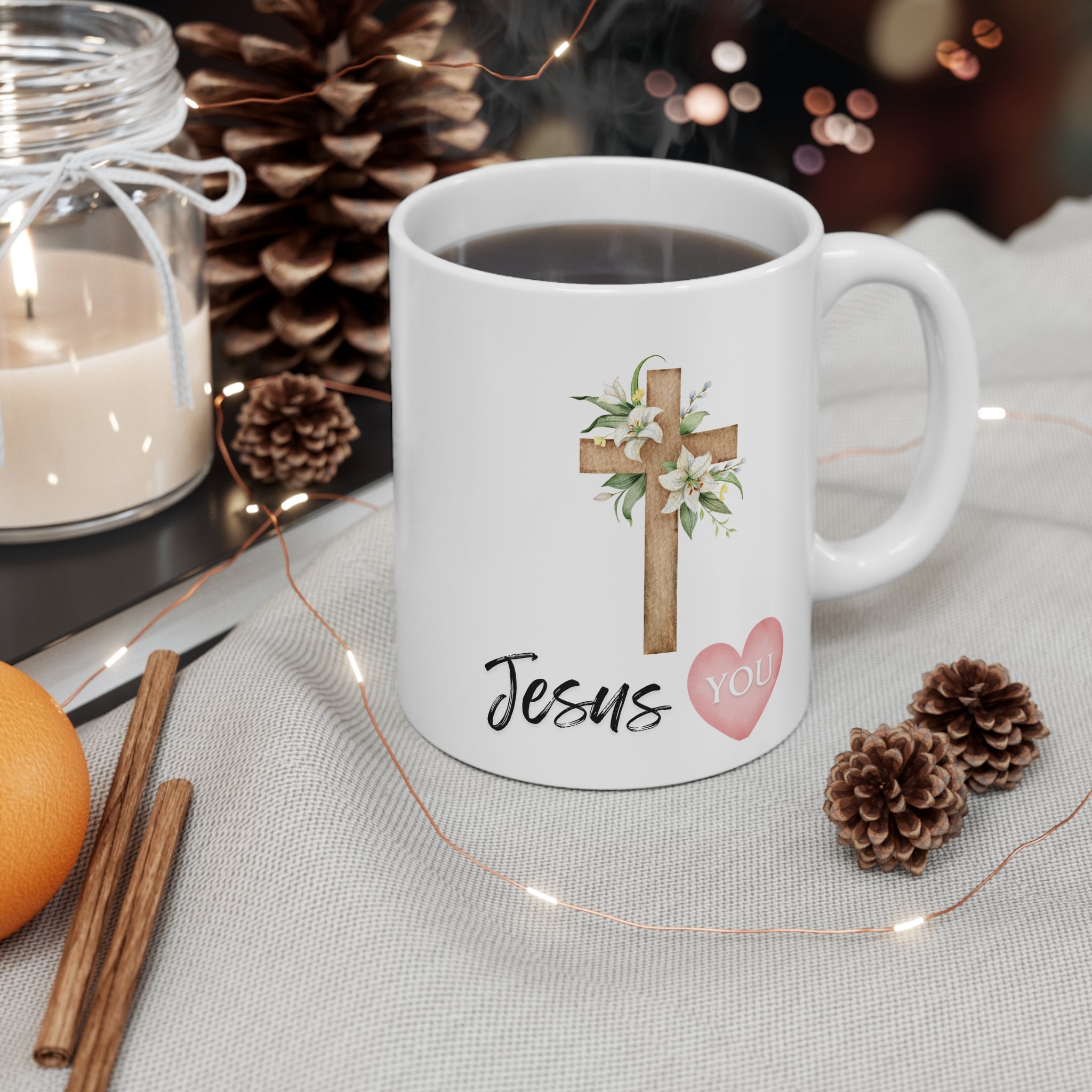 Personalized Double Sided Decorated Christian Scripture Coffee Cup for Christian Women Who Love Jesus