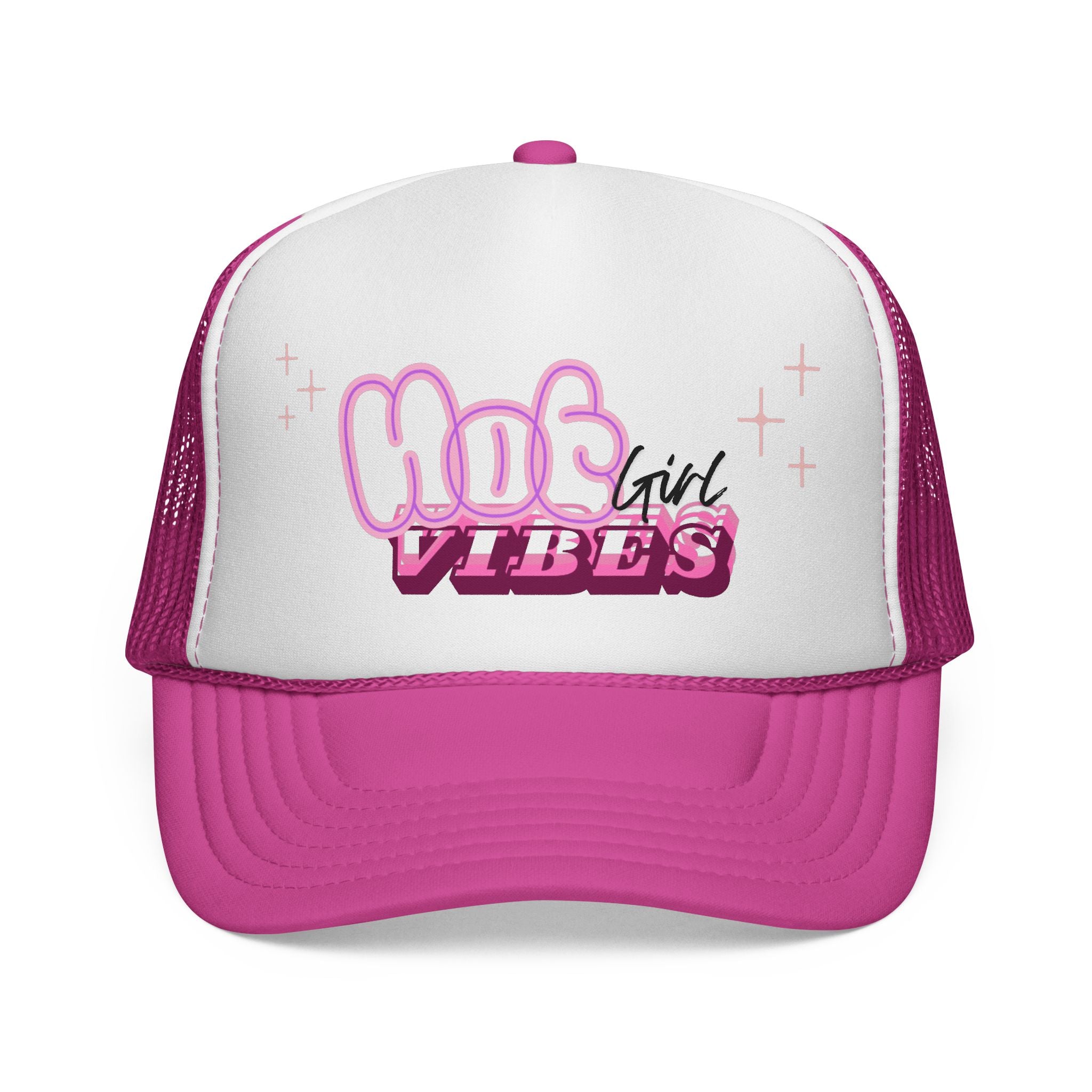 Hot Girl Vibes Trucker Hat, Pink Foam Trucker Cap, Coquette Hat, Y2K Aesthetic Hat, Cute Summer Hat for Women