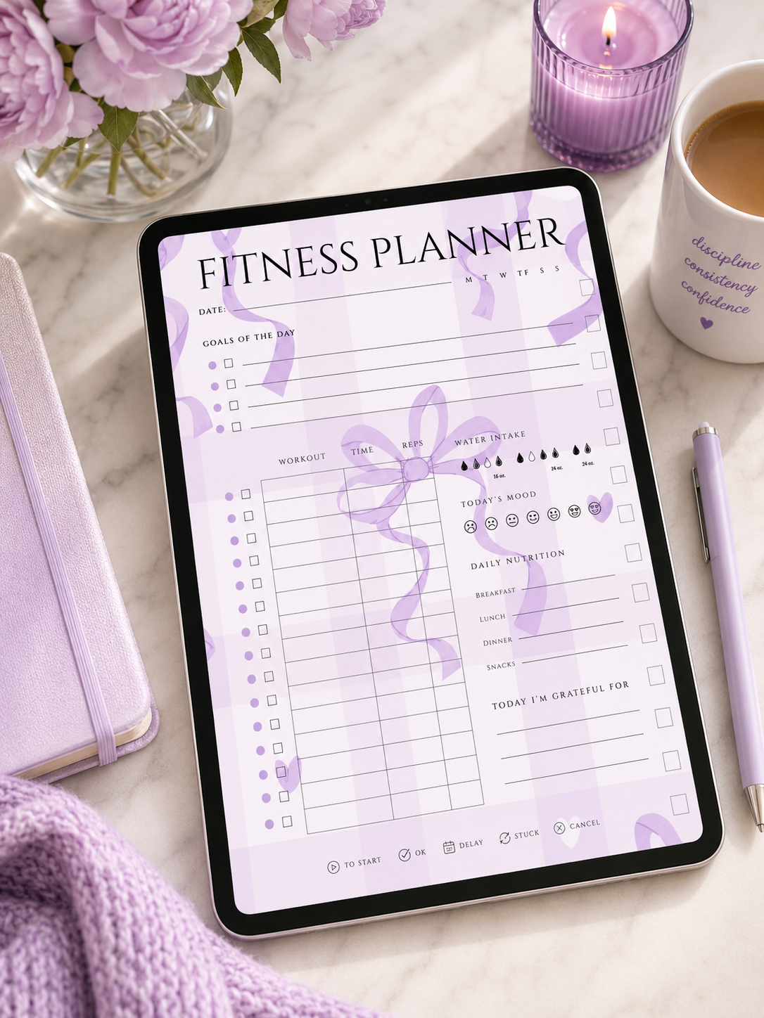 30-Day Purple Digital Fitness Tracker & Reflection Journal for Women | Weight Loss Tracker | Wellness Journal | Health and Habit Tracker